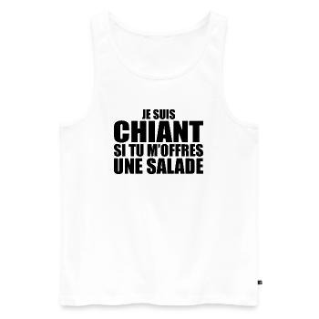 Mann, der liebt: Salat. Lustiger Design-Humor - Männer Premium Bio Tank Top - Weiß - Vorne - Michal (187cm)