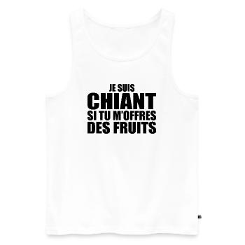 Man Who Adores: Fruits. Funny Design Humor - Men's Premium Organic Tank Top - white - Front - Michal (187cm)