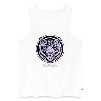 Korea - Männer Premium Bio Tank Top - Weiß - Vorne - Michal (187cm)