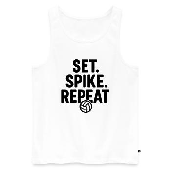 Volleyball Smash and Repeat - Débardeur bio Premium Homme - blanc - Devant - Michal (187cm)