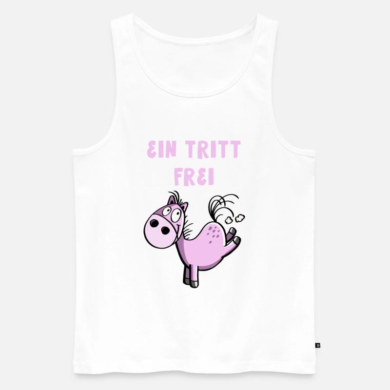 Ein Tritt Frei Pferdchen - Männer Premium Bio Tank Top - Weiß