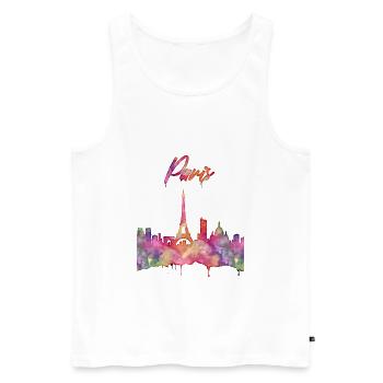 Paris la ville de l'amour! - Débardeur bio Premium Homme - blanc - Devant - AI Model Male 178 light (178cm)