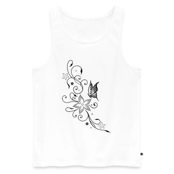 Fleurs avec papillons, fleurs - Débardeur bio Premium Homme - blanc - Devant - AI Model Male 178 light (178cm)