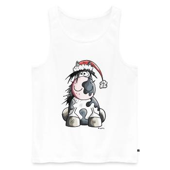 Cheval Noël - Débardeur bio Premium Homme - blanc - Devant - Michal (187cm)