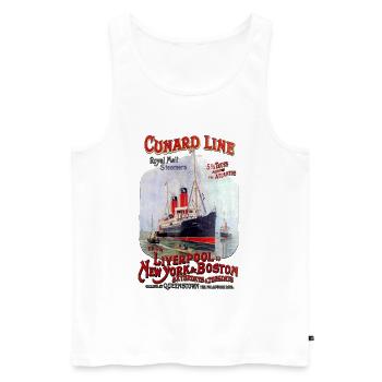 CUNARD LINE LINE LINER - Men's Premium Organic Tank Top - white - Front - AI Model Male 178 light (178cm)