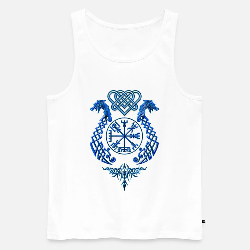 DrachenSymbol - Männer Premium Bio Tank Top - Weiß