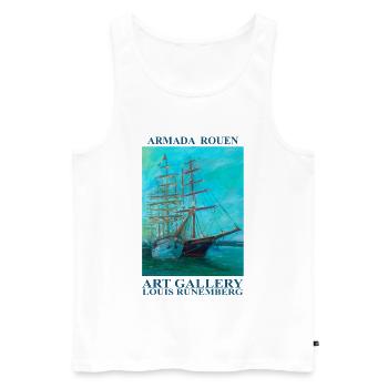 ARMADA ROUEN LOUIS RUNEMBERG - Débardeur bio Premium Homme - blanc - Devant - AI Model Male 178 light (178cm)