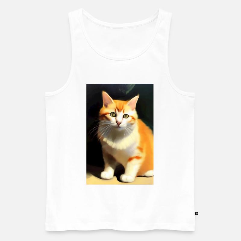 Katzen Bild - Männer Premium Bio Tank Top - Weiß