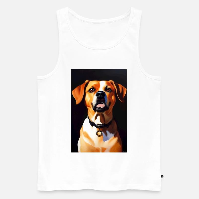 Hunde Bild - Männer Premium Bio Tank Top - Weiß
