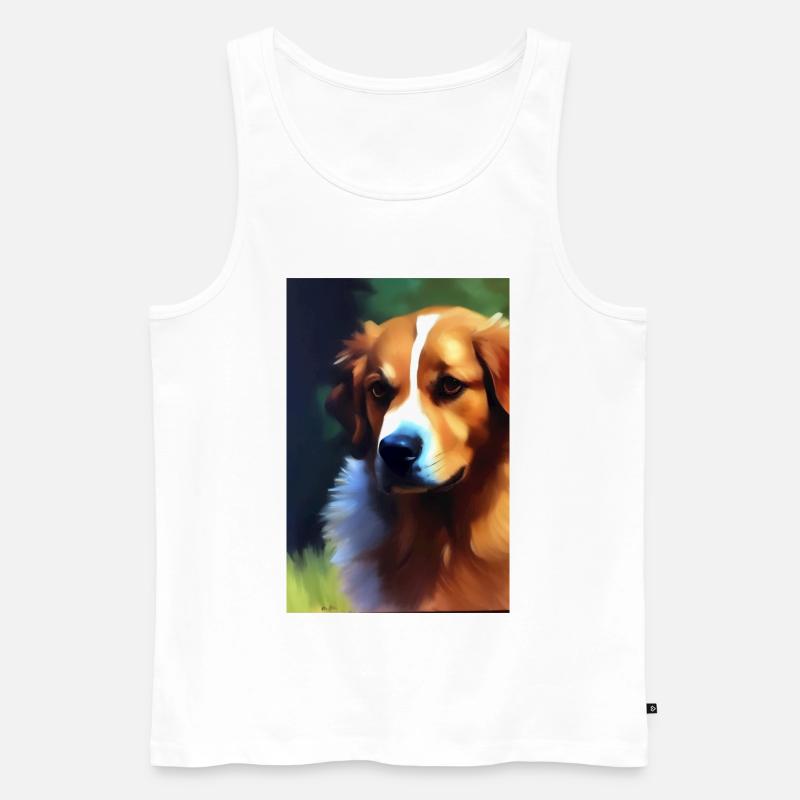 Hunde Bild - Männer Premium Bio Tank Top - Weiß