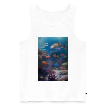 Fish, Aquarium - Men's Premium Organic Tank Top - white - Front - Michal (187cm)