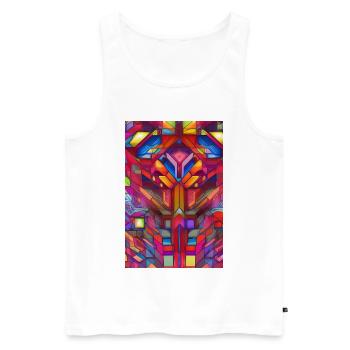 Shapes and patterns - Men's Premium Organic Tank Top - white - Front - AI Model Male 178 light (178cm)