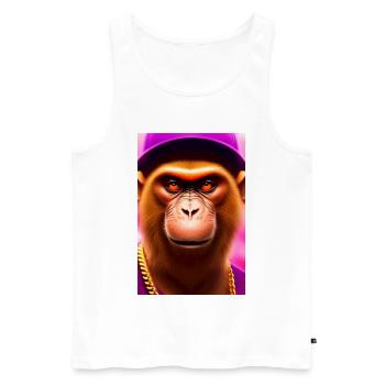Cooler Affe - Männer Premium Bio Tank Top - Weiß - Vorne - AI Model Male 178 light (178cm)