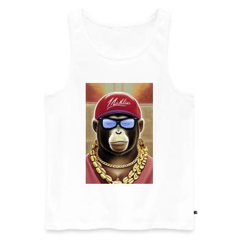 Cool monkey with sunglasses - Men's Premium Organic Tank Top - white - Front - AI Model Male 178 light (178cm)