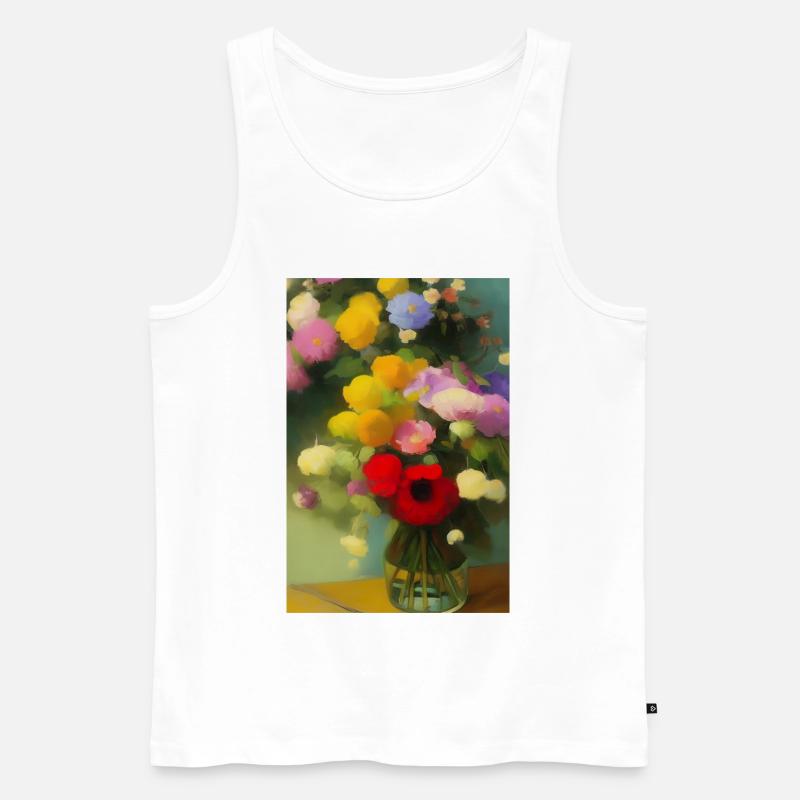 Blumen und Schmetterling - Männer Premium Bio Tank Top - Weiß