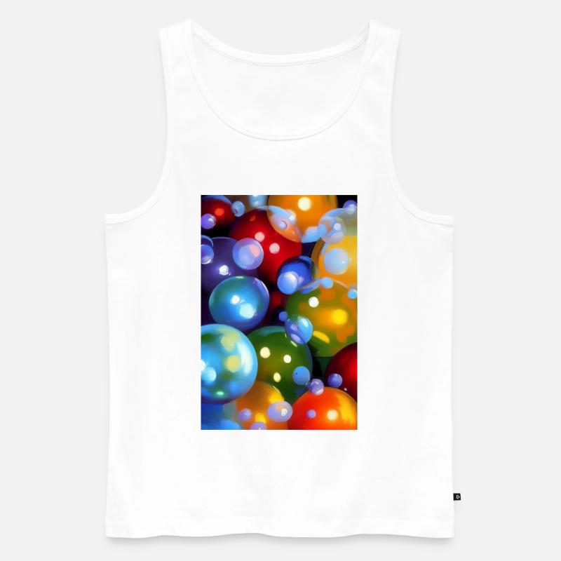 Bunte Blasen - Männer Premium Bio Tank Top - Weiß
