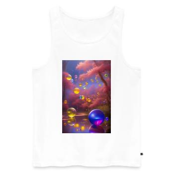 Bunte Seifenblasen - Männer Premium Bio Tank Top - Weiß - Vorne - AI Model Male 178 light (178cm)
