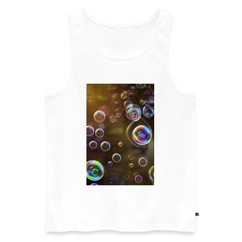 Bubbles - Men's Premium Organic Tank Top - white - Front - AI Model Male 178 light (178cm)
