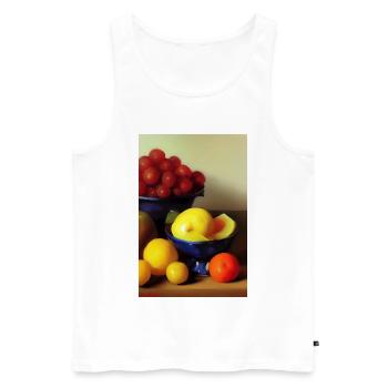 Fruit - Débardeur bio Premium Homme - blanc - Devant - AI Model Male 178 light (178cm)