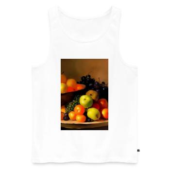 Fruit - Débardeur bio Premium Homme - blanc - Devant - AI Model Male 178 light (178cm)