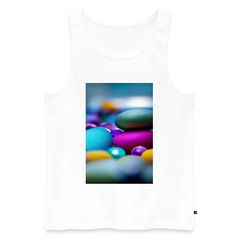 Bunte Steine - Männer Premium Bio Tank Top - Weiß - Vorne - AI Model Male 178 light (178cm)