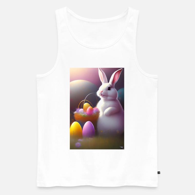 Easter Bunny with Easter Eggs - Men's Premium Organic Tank Top - white