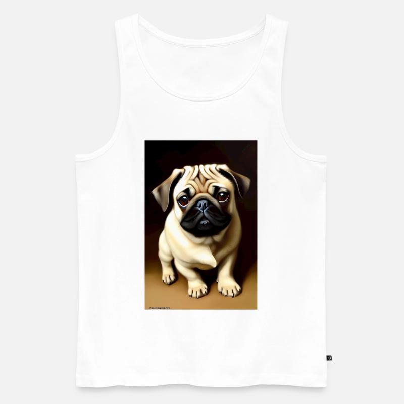 Mops Hund - Männer Premium Bio Tank Top - Weiß