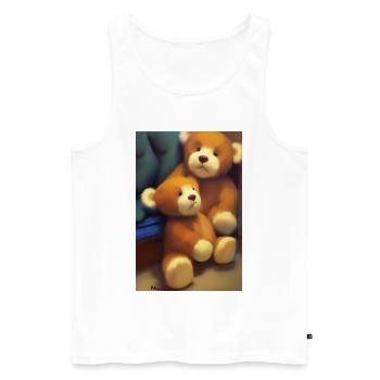 Teddy bear - Men's Premium Organic Tank Top - white - Front - Michal (187cm)