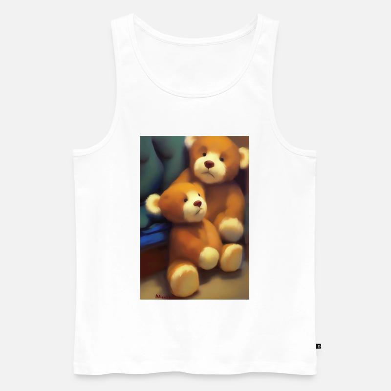 Teddybär - Männer Premium Bio Tank Top - Weiß