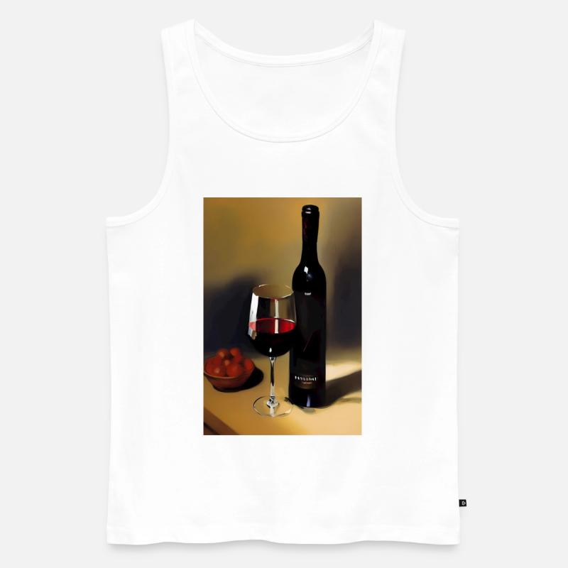 Wein Trinker - Männer Premium Bio Tank Top - Weiß