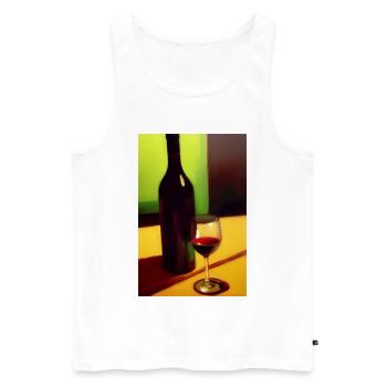 Wine drinkers - Men's Premium Organic Tank Top - white - Front - AI Model Male 178 light (178cm)