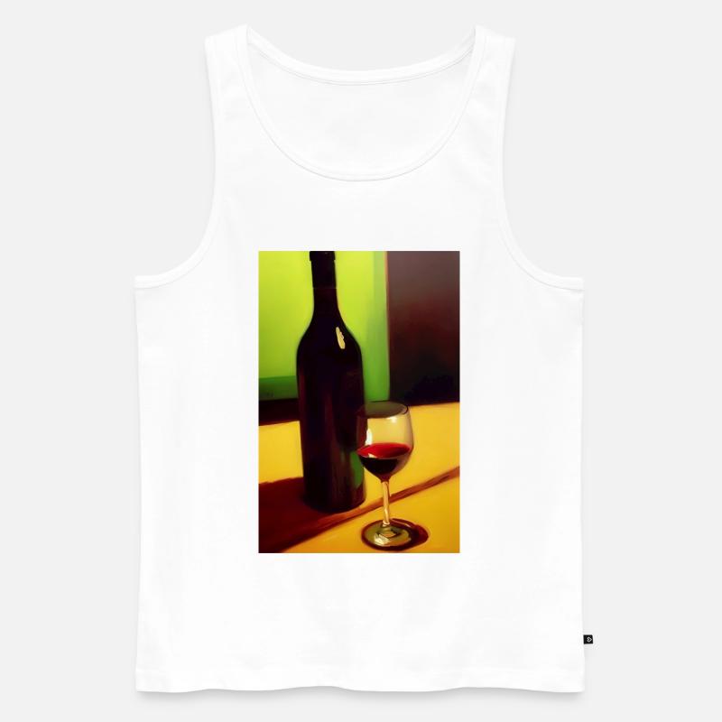 Wein Trinker - Männer Premium Bio Tank Top - Weiß