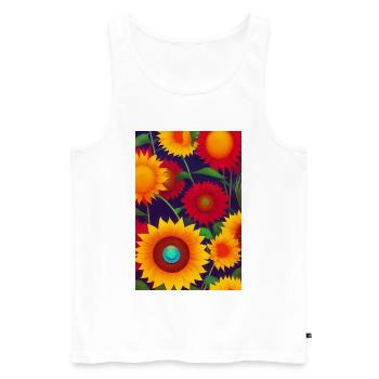 Sonnenblumen - Männer Premium Bio Tank Top - Weiß - Vorne - Michal (187cm)