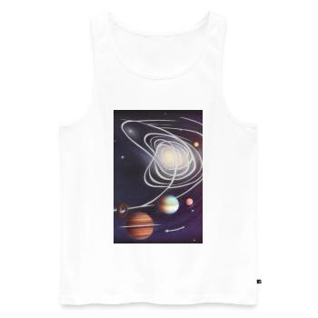 Weltall und Planeten - Männer Premium Bio Tank Top - Weiß - Vorne - Michal (187cm)