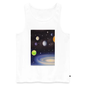 Weltall und Planeten - Männer Premium Bio Tank Top - Weiß - Vorne - Michal (187cm)