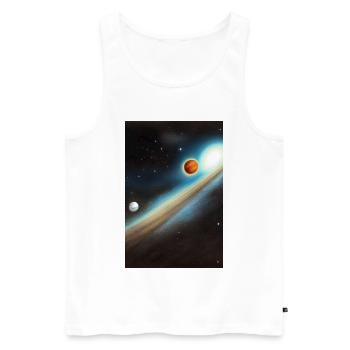 Weltall und Planeten - Männer Premium Bio Tank Top - Weiß - Vorne - Michal (187cm)
