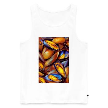 Mussels - Men's Premium Organic Tank Top - white - Front - AI Model Male 178 light (178cm)