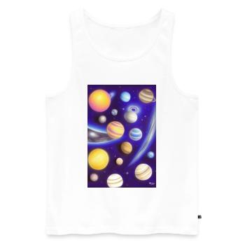 Weltall und Planeten - Männer Premium Bio Tank Top - Weiß - Vorne - Michal (187cm)