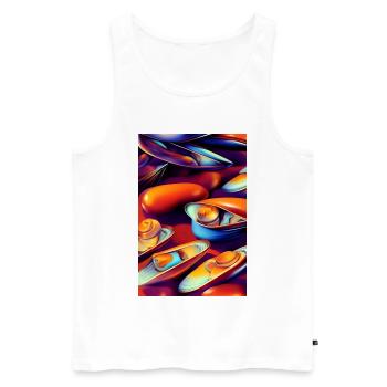 Mussels - Men's Premium Organic Tank Top - white - Front - AI Model Male 178 light (178cm)