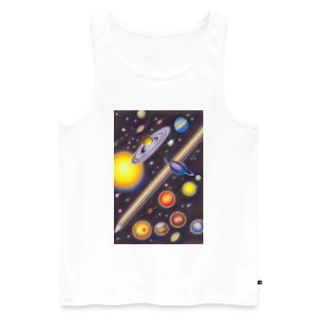 Weltall und Planeten - Männer Premium Bio Tank Top - Weiß - Vorne - Michal (187cm)