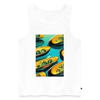 Mussels - Men's Premium Organic Tank Top - white - Front - AI Model Male 178 light (178cm)