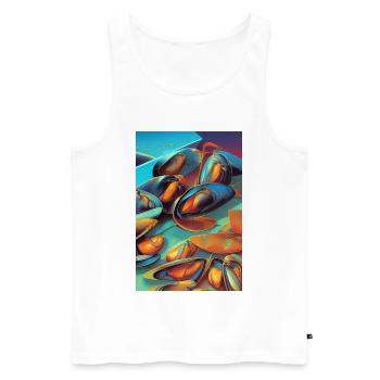 Mussels - Men's Premium Organic Tank Top - white - Front - AI Model Male 178 light (178cm)