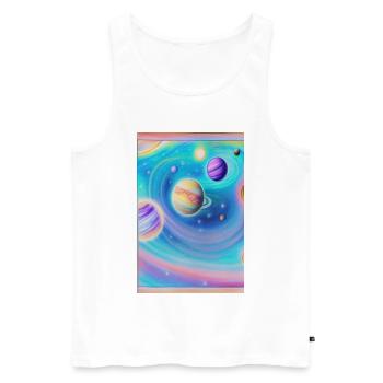 Weltall und Planeten - Männer Premium Bio Tank Top - Weiß - Vorne - Michal (187cm)