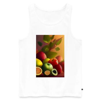 Fruit - Débardeur bio Premium Homme - blanc - Devant - AI Model Male 178 light (178cm)