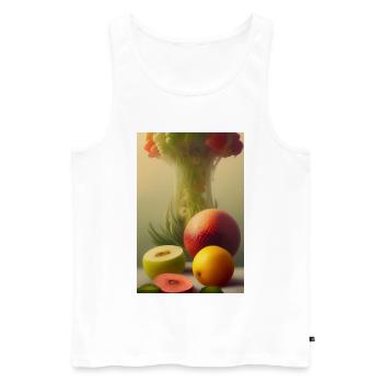 Fruit - Débardeur bio Premium Homme - blanc - Devant - AI Model Male 178 light (178cm)