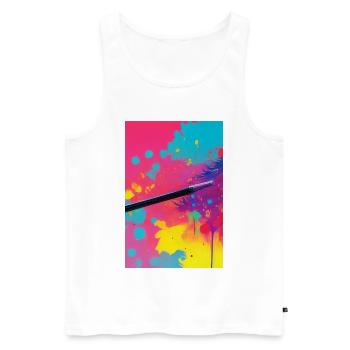 Abstrakte Kunst - Männer Premium Bio Tank Top - Weiß - Vorne - AI Model Male 178 light (178cm)