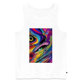 Abstrakte Kunst - Männer Premium Bio Tank Top - Weiß - Vorne - AI Model Male 178 light (178cm)