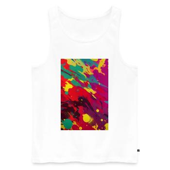 Abstrakte Kunst - Männer Premium Bio Tank Top - Weiß - Vorne - AI Model Male 178 light (178cm)