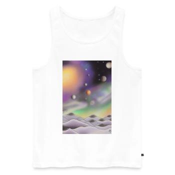 Weltall und Planeten - Männer Premium Bio Tank Top - Weiß - Vorne - Michal (187cm)