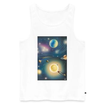 Weltall und Planeten - Männer Premium Bio Tank Top - Weiß - Vorne - Michal (187cm)